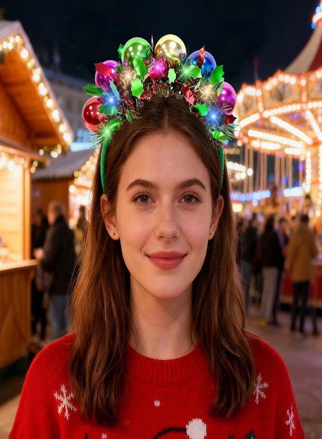 Asikkon Christmas LED Light Up Disco Ball Headband for Women Girl Halloween Chrismas New Year Holiday Parties - Image 5